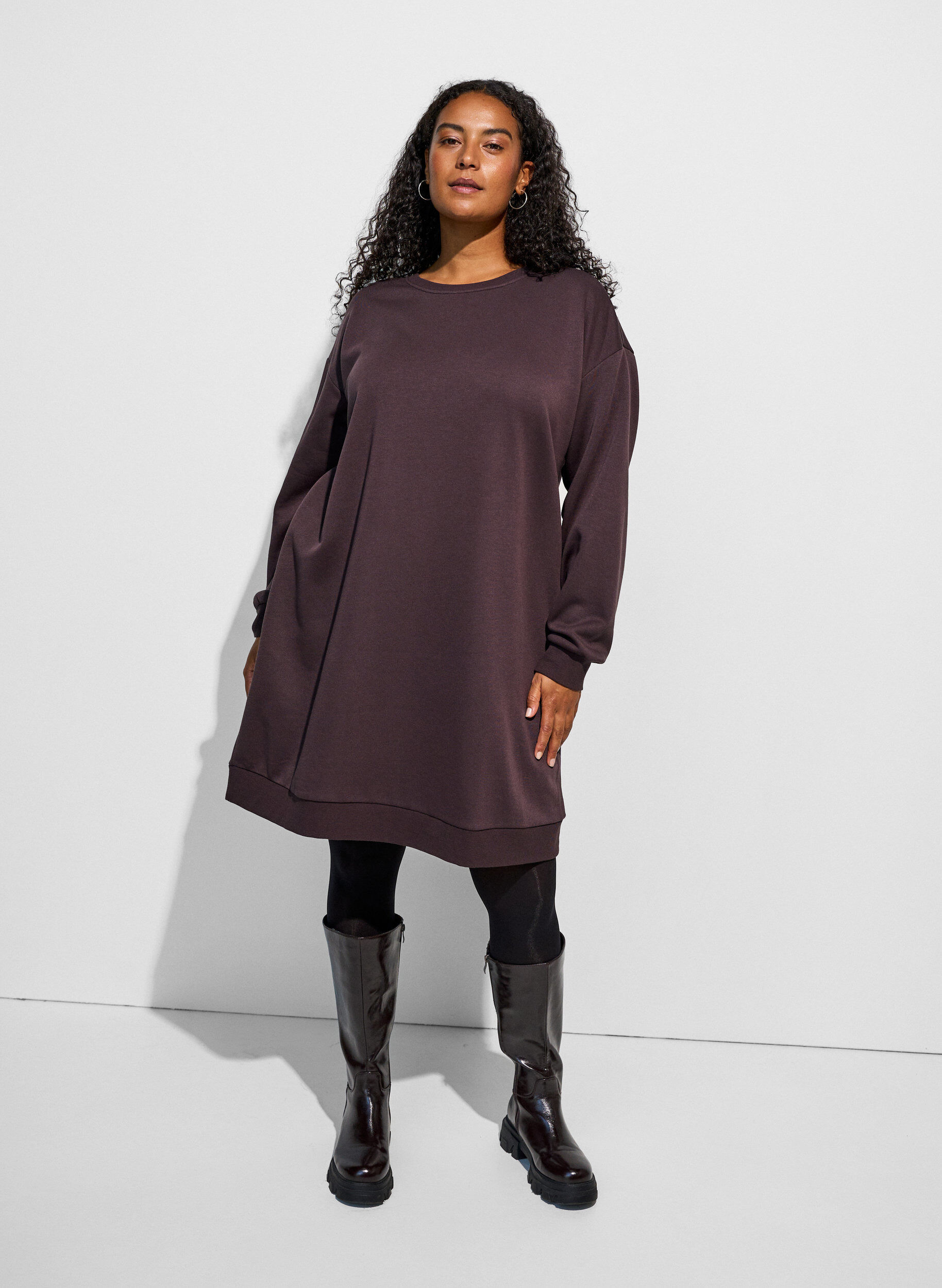 ZizziRobe sweat ample avec des poches, Marron, Model image number 1
