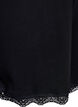 Short de nuit ample &agrave; texture c&ocirc;tel&eacute;e et bordure en dentelle, Noir, Packshot image number 3