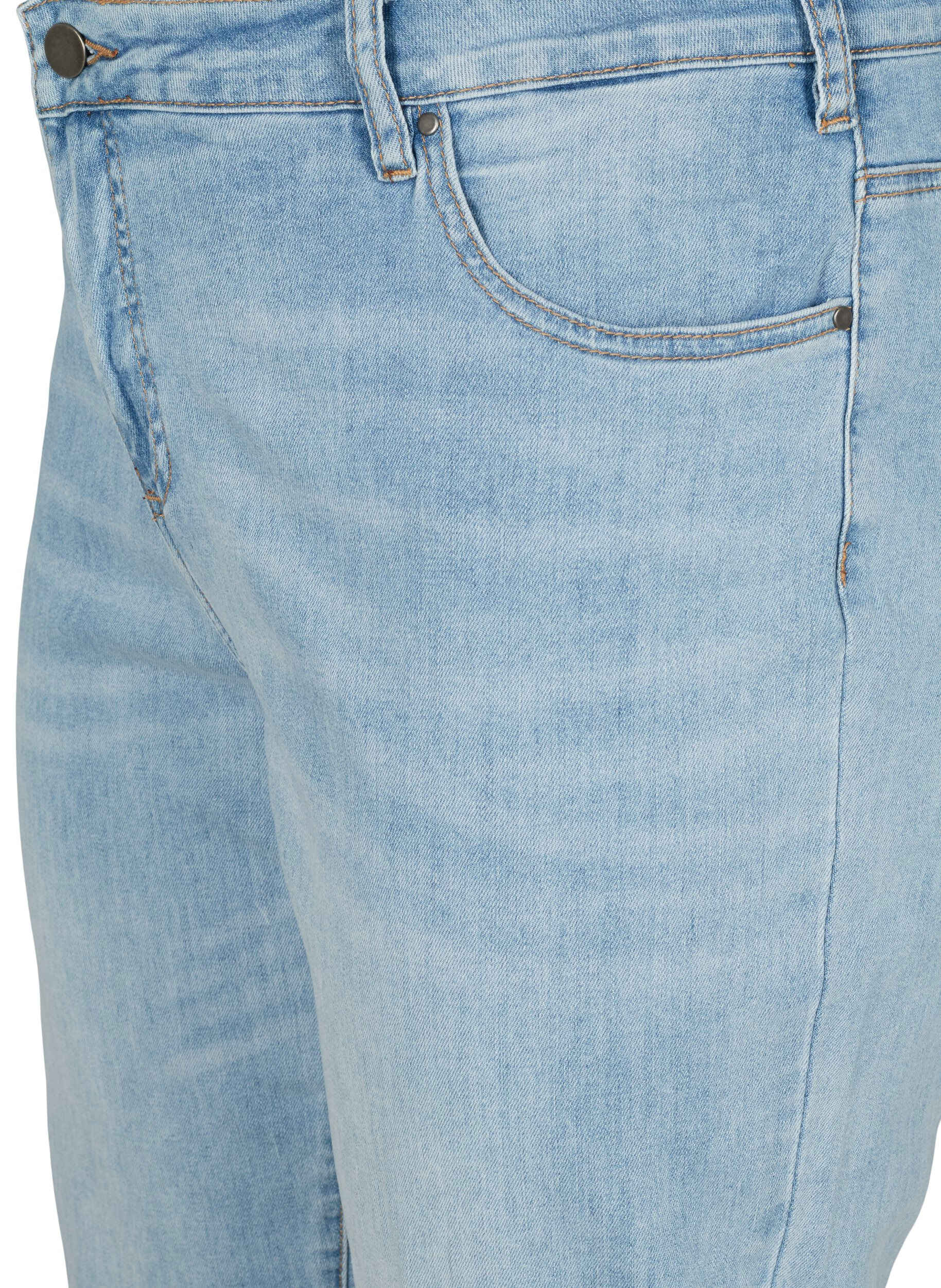 Zizzi Jean 7/8 retrouss&eacute; et taille haute, Bleu Clair, Packshot image number 2