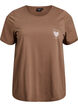 T-shirt met print, Bruin, Packshot image number 0