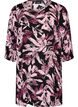 Robe courte fleurie en viscose &agrave; manches 3/4, Noir, Packshot image number 0
