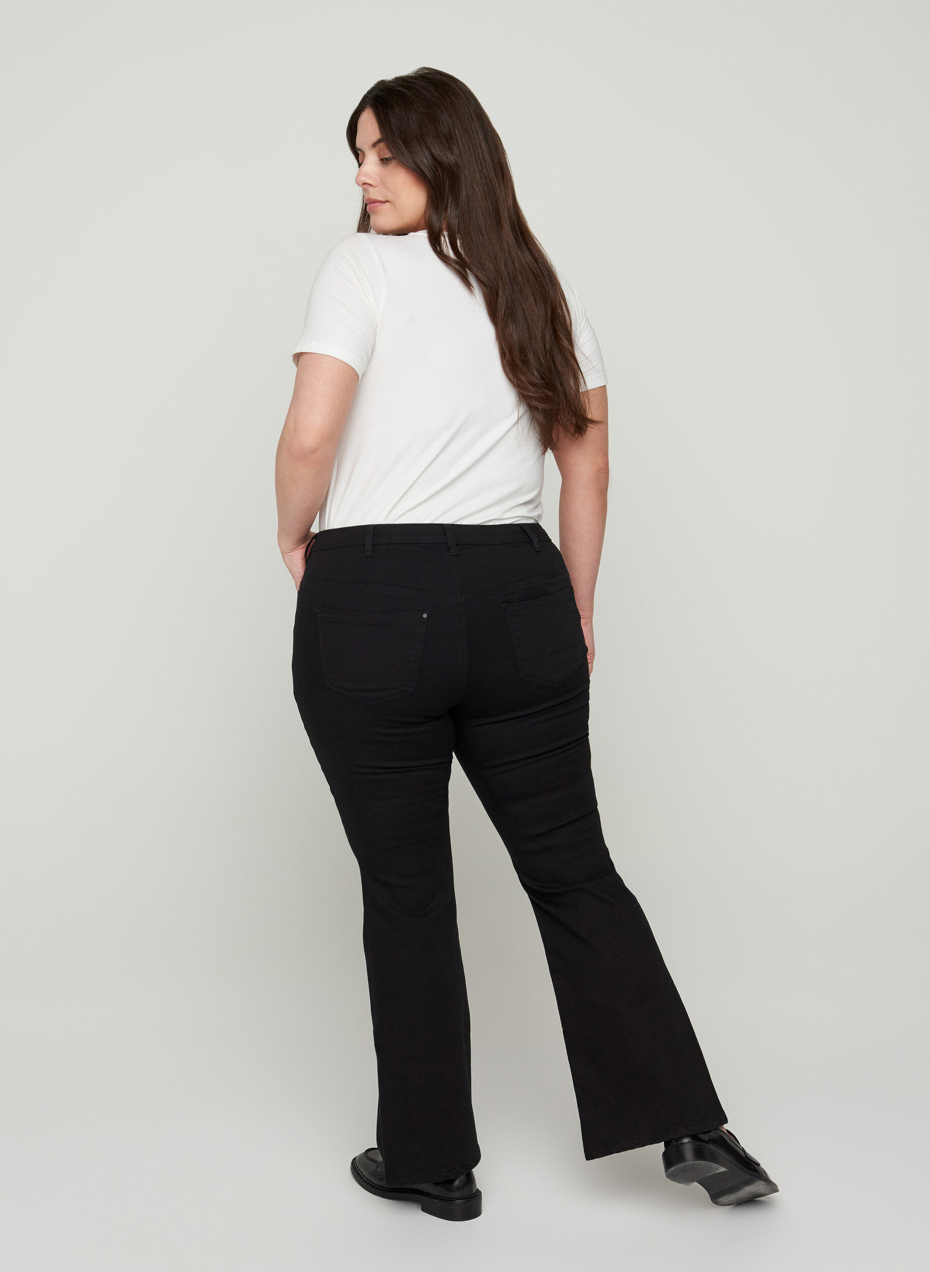 ZizziEllen bootcut jeans met hoge taille, Black, Model image number 1