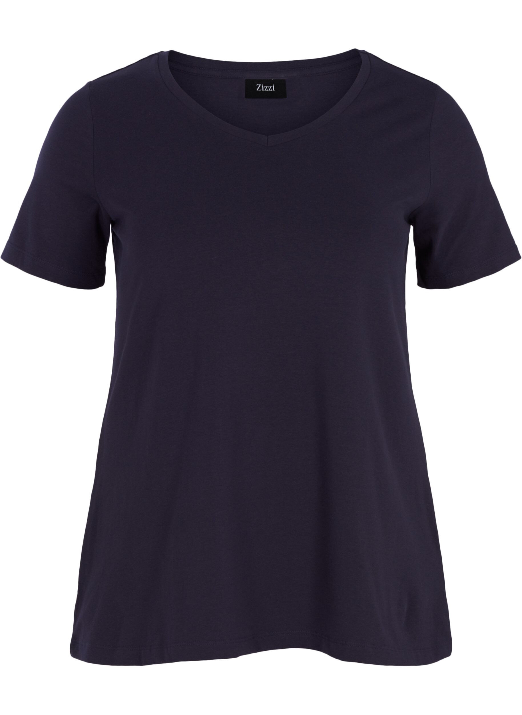 Basic t-shirt in effen kleur met katoen