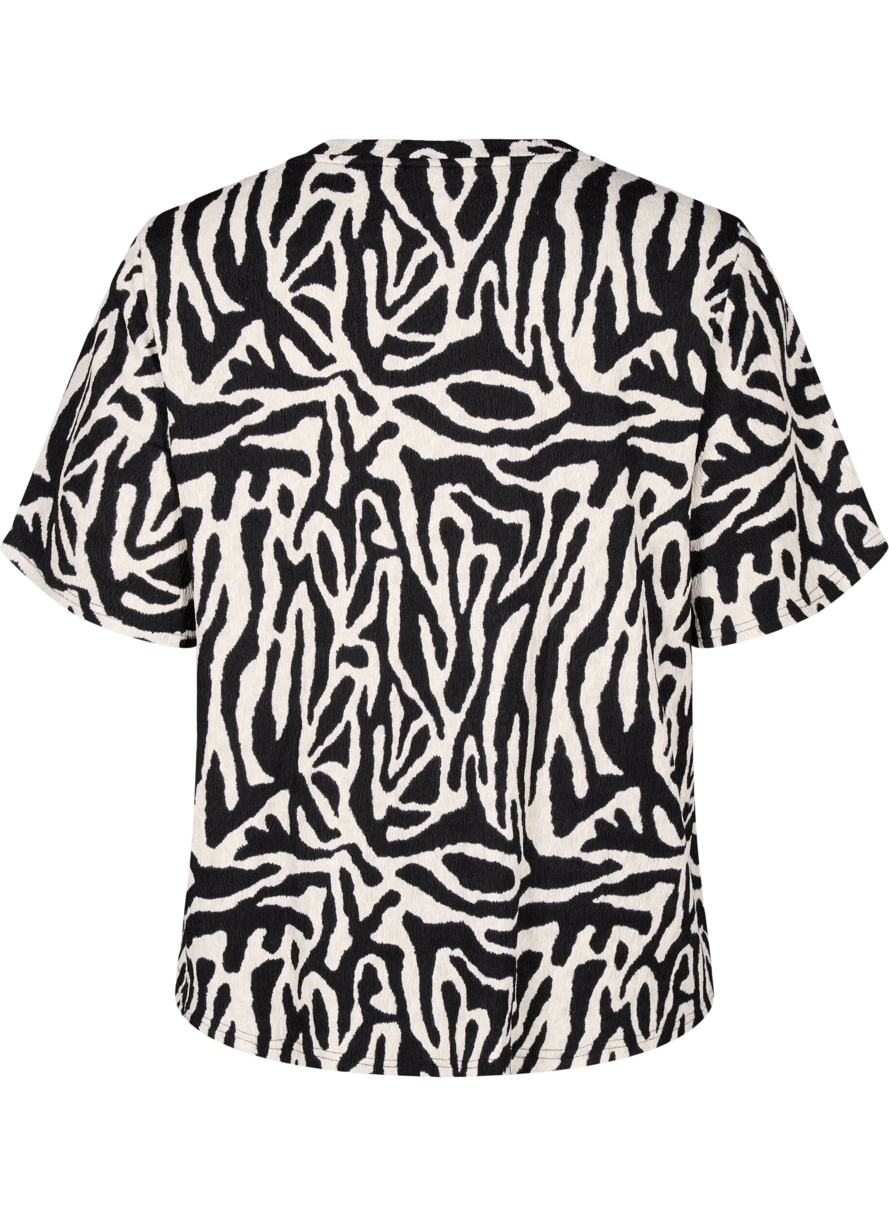 ZizziBlouse met korte mouwen met patroon, Zwart, Packshot image number 1
