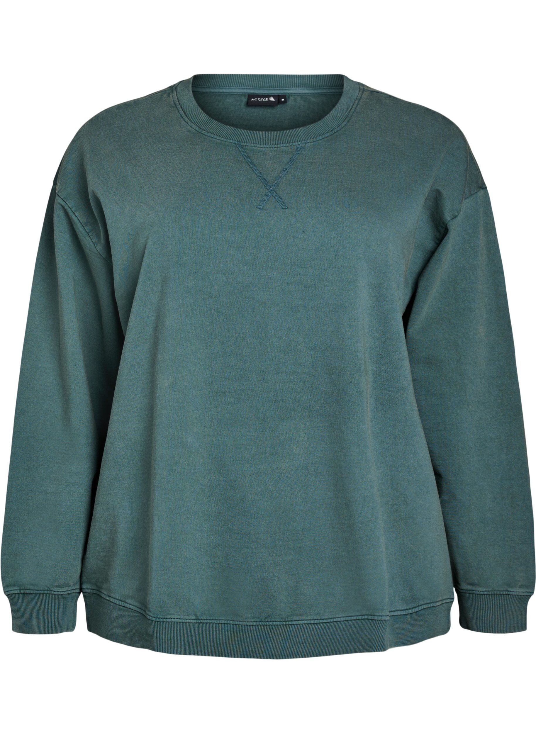 Losvallend sweatshirt met gewassen look
