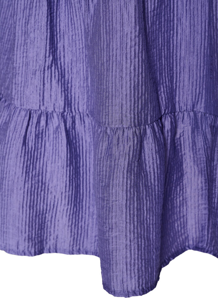 Robe coupe &eacute;vas&eacute;e textur&eacute;e, Violet, Packshot image number 3