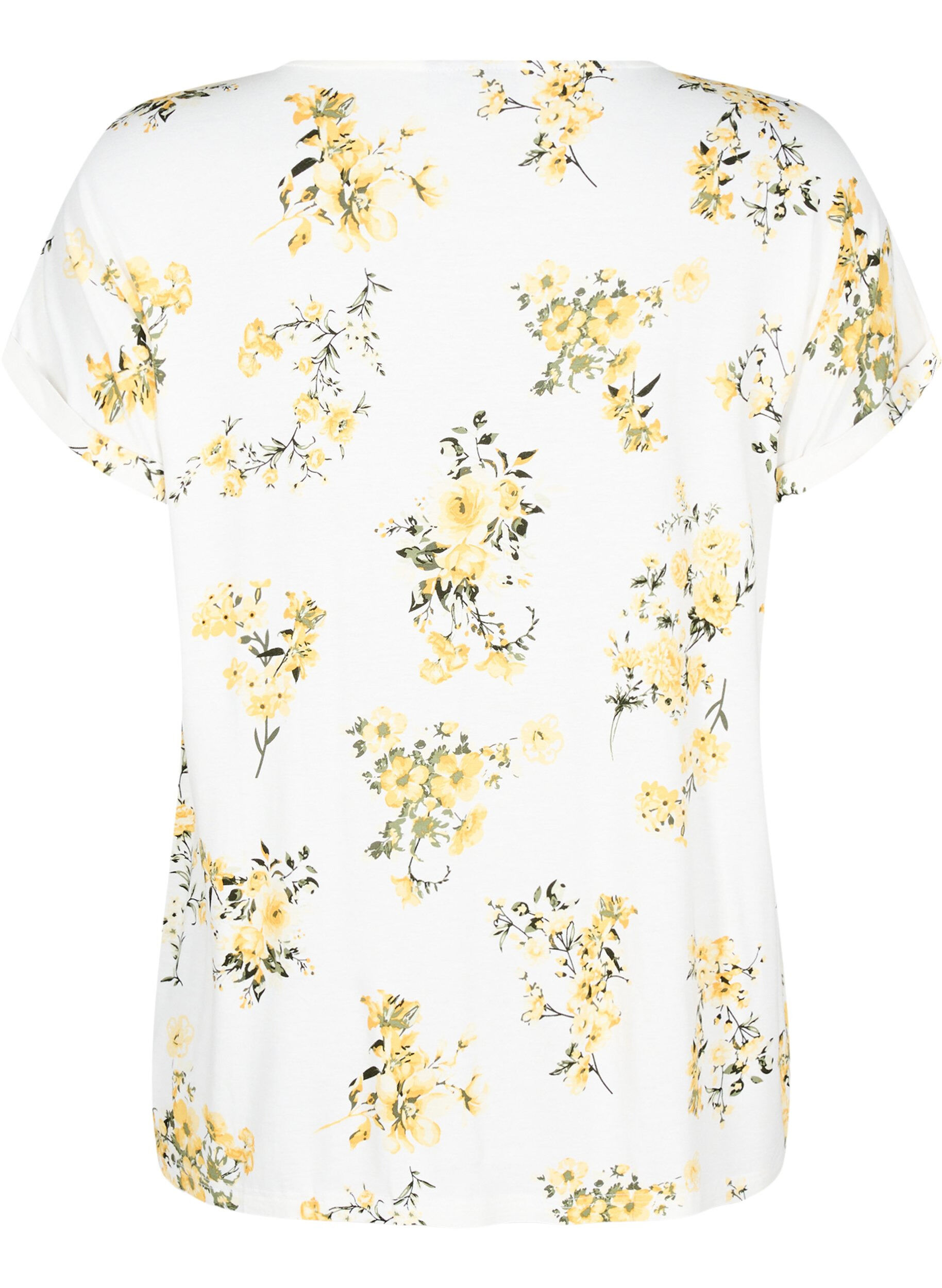 ZizziT-shirt met bloemenprint, Geel, Packshot image number 1