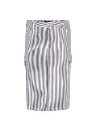 Jupe crayon rayée avec des poches, Black & White Stripe, Packshot image number 0