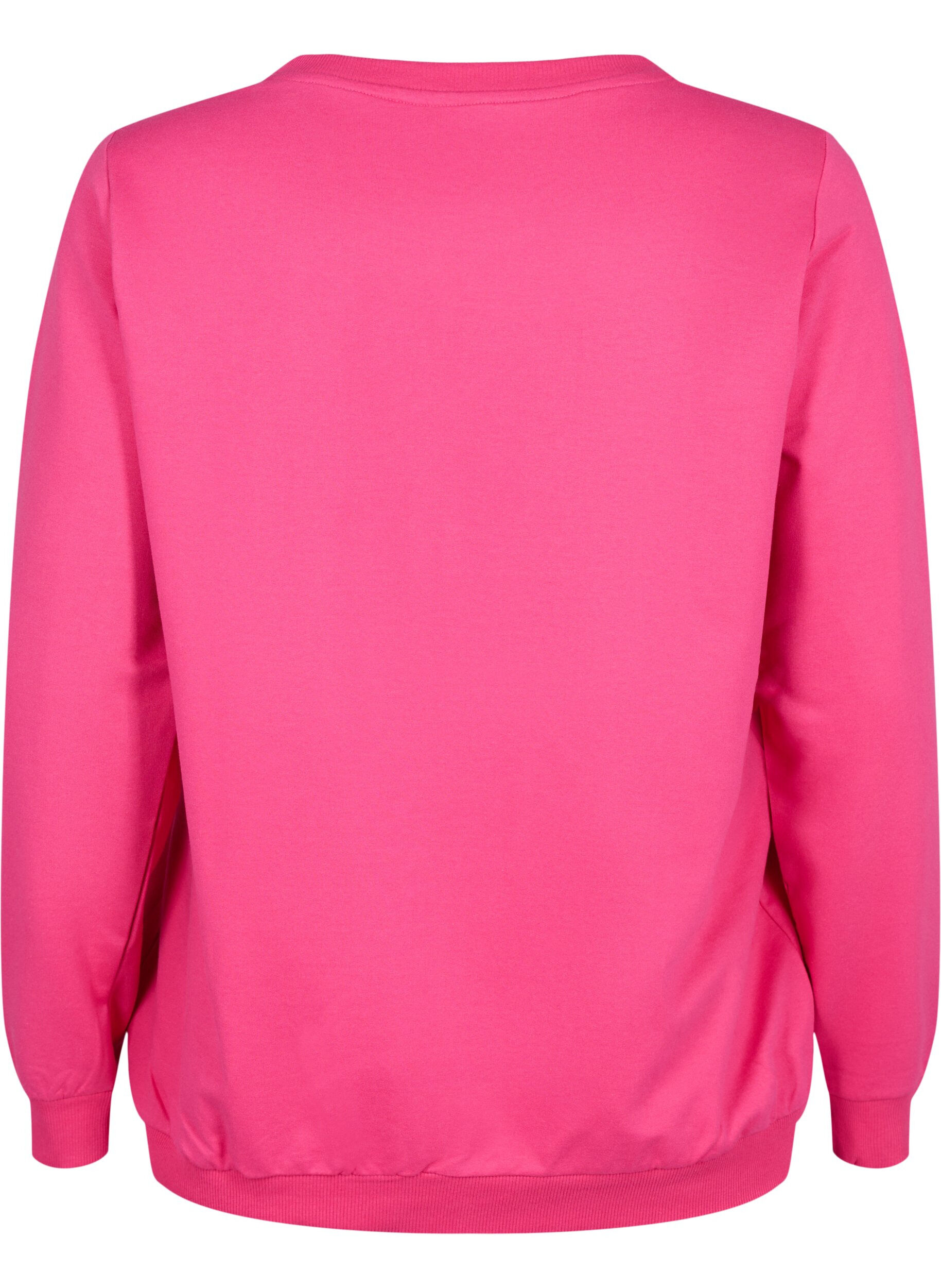 ZizziSweatshirt met tekst, Fuchsia P. W. Reset, Packshot image number 1