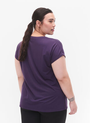 Trainings T-shirt met korte mouwen, Purple Plumeria, Model image number 1