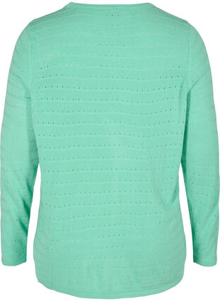 Pull en tricot avec col rond, Dusty Jade Green, Packshot image number 1