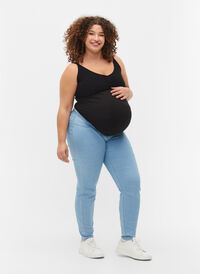 Pantalon de grossesse à poches arrière, Light blue, Model