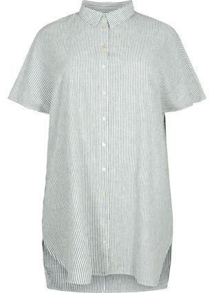 Chemise longue à manches courtes, Black Forest Stripe, Packshot image number 0