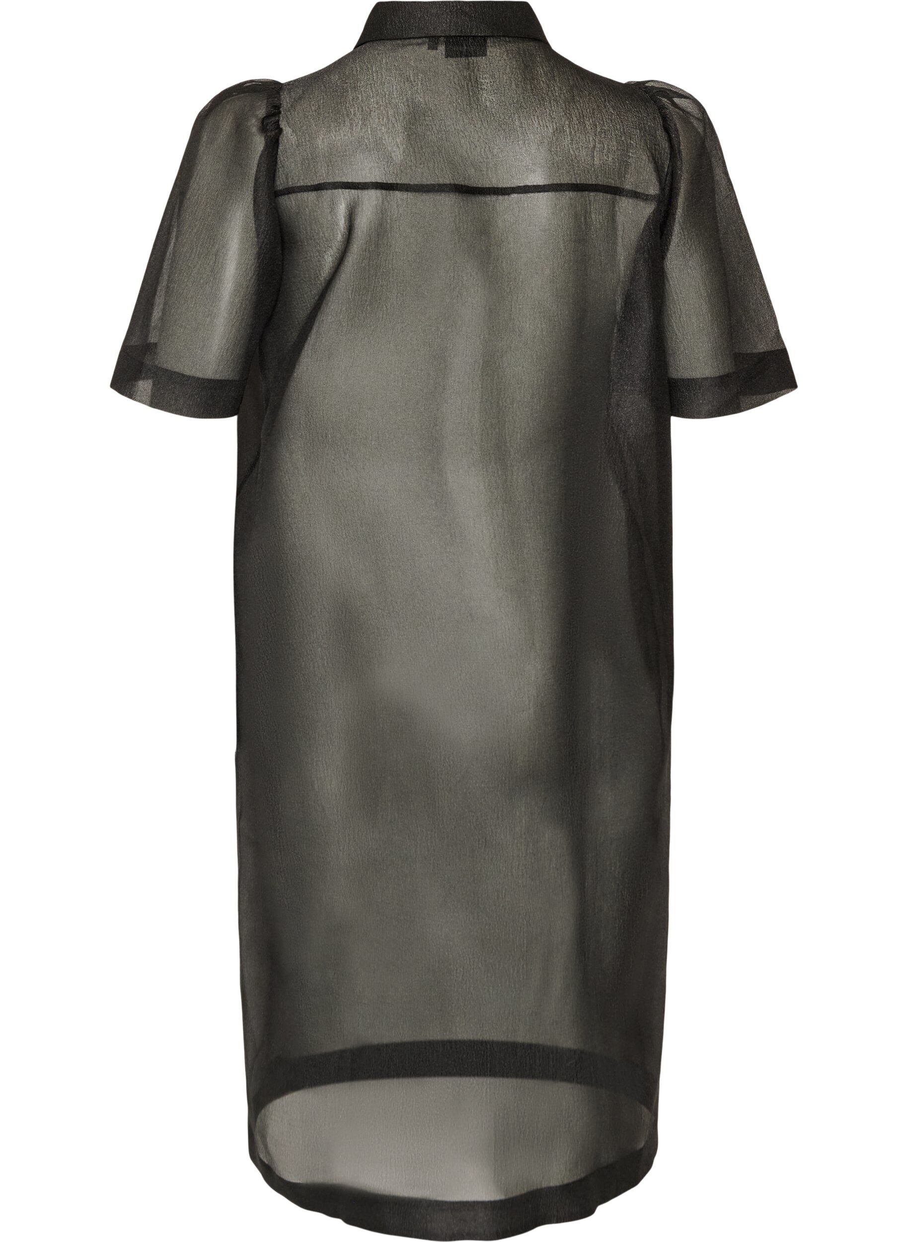 ZizziRobe en organza avec poches poitrine et manches bouffantes, Noir, Packshot image number 1