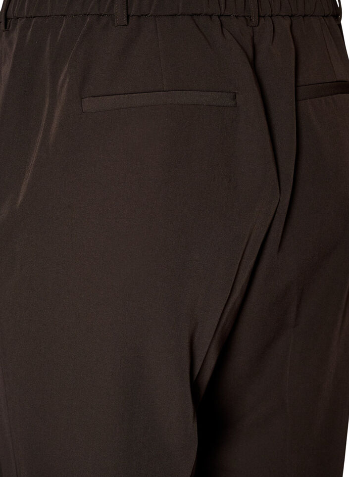 Pantalon de tailleur taille haute avec plis marqu&eacute;s, Marron, Packshot image number 3