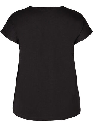 Katoenen t-shirt met korte mouwen en sterretjes, Black STARS, Packshot image number 1