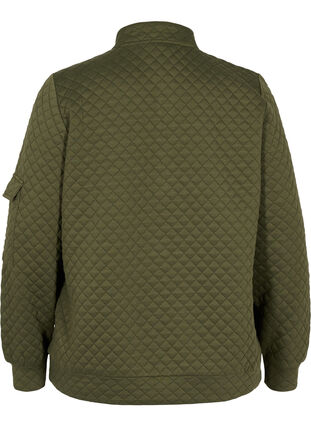 Gewatteerde sweater met rits, Ivy Green, Packshot image number 1