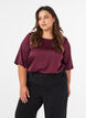 Blouse en satin &agrave; manches au coude, Bordeaux, Model image number 0