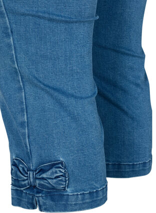 Denim capri broek met strikje, Blue denim, Packshot image number 3