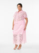 Jupe midi en dentelle avec taille &eacute;lastique, Rose, Model image number 0