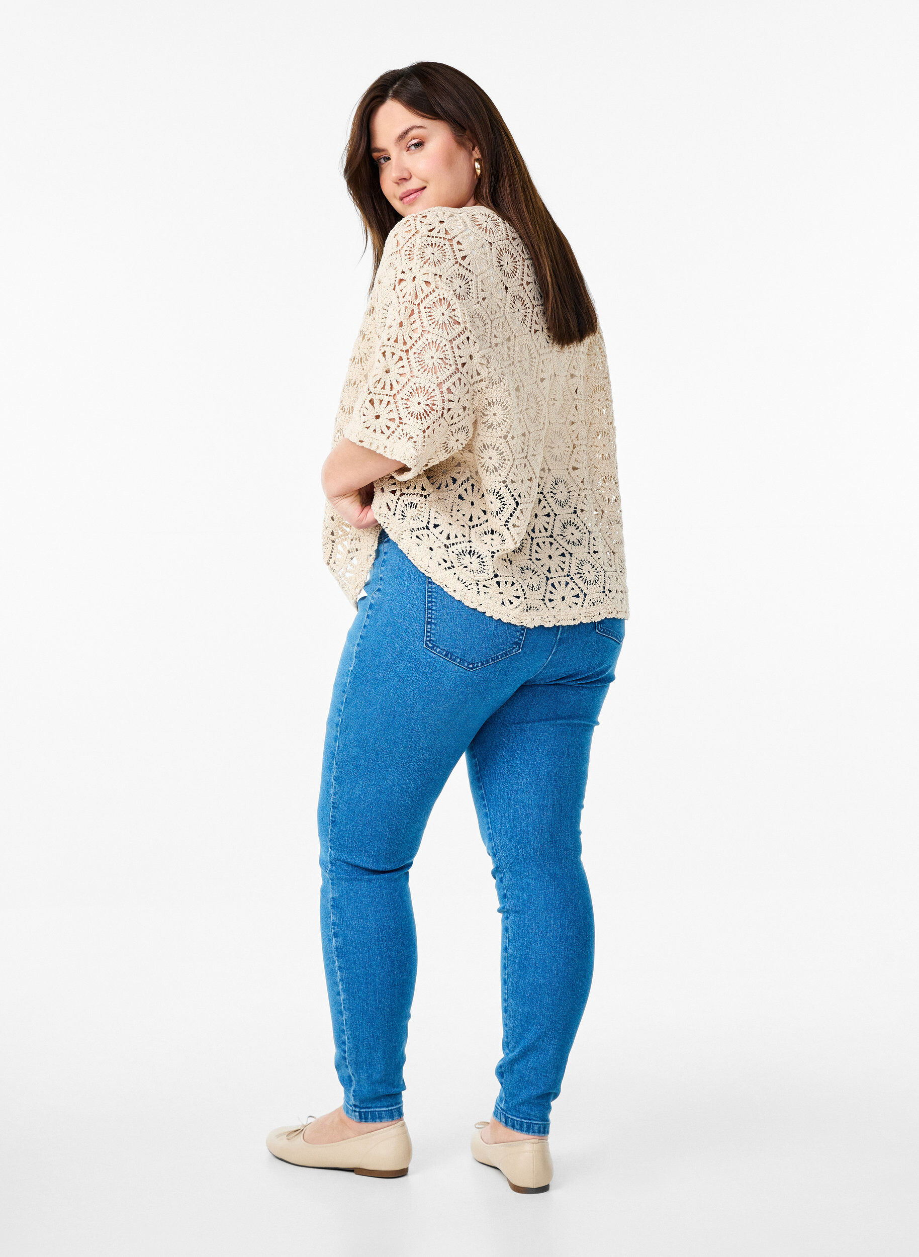 ZizziRekbare jeggings met een hoge taille, Blauw, Model image number 1