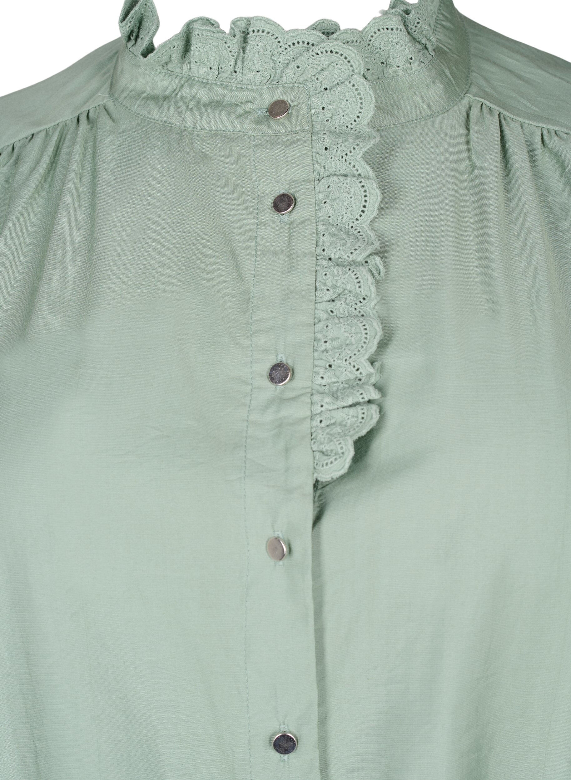 ZizziVisicoshirt Blouse met ruffles, Green Bay, Packshot image number 2
