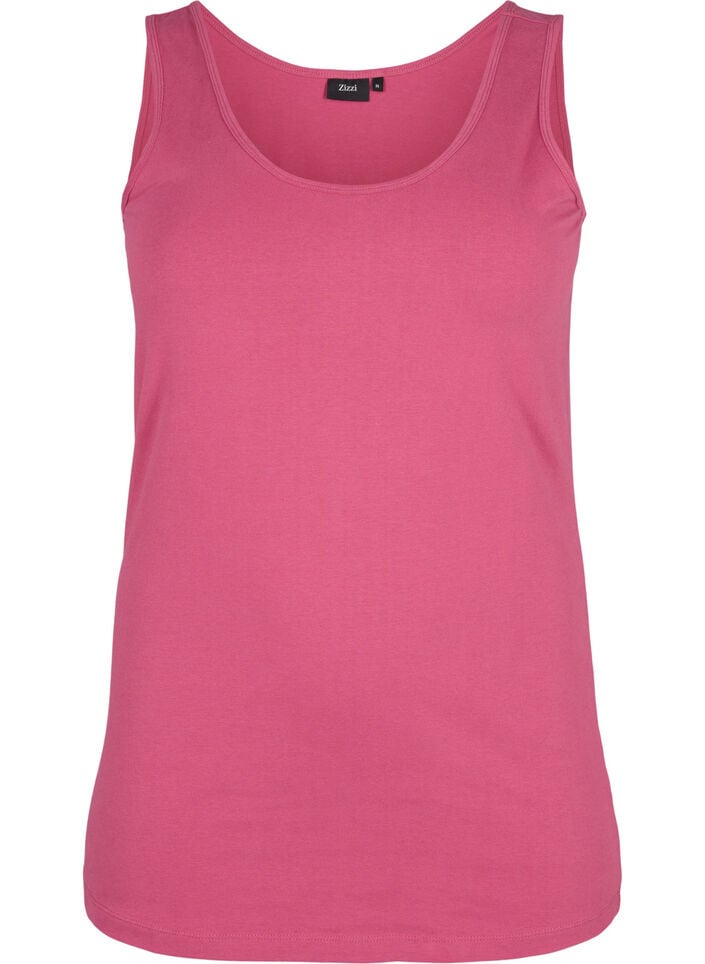 Effen gekleurd basic top in katoen, Rood, Packshot image number 0