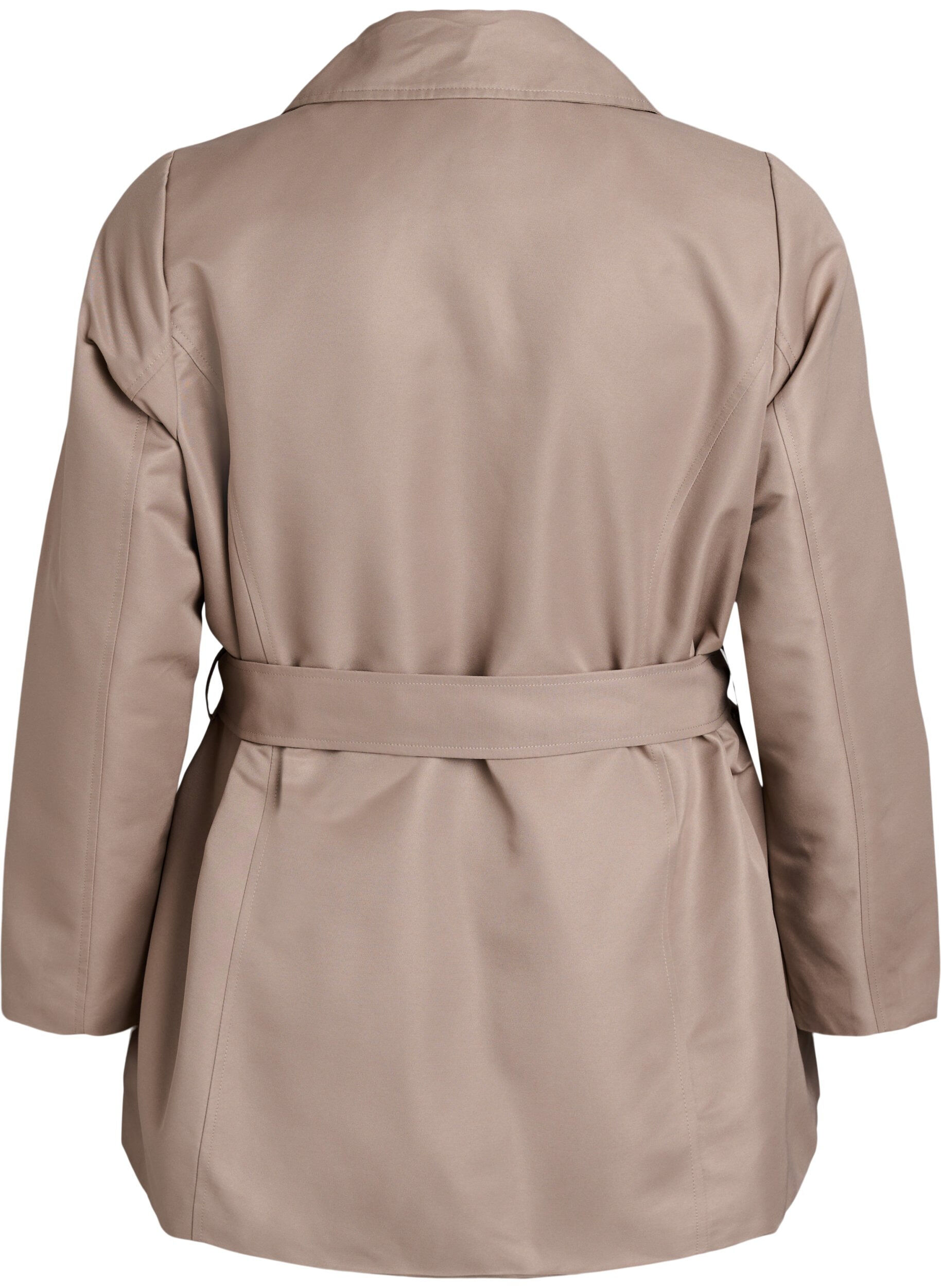 ZizziKorte trenchcoat met riem, Grijs, Packshot image number 1