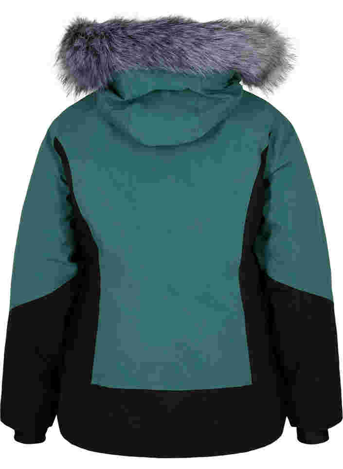 Ski jas met afneembare capuchon, Mallard Green Comb, Packshot image number 1