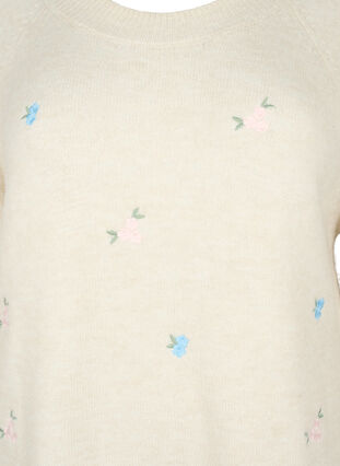 Pull tricoté avec des fleurs brodées, Birch Comb, Packshot image number 2