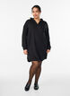 Robe sweat &agrave; capuche courte avec poche kangourou, Noir, Model image number 1