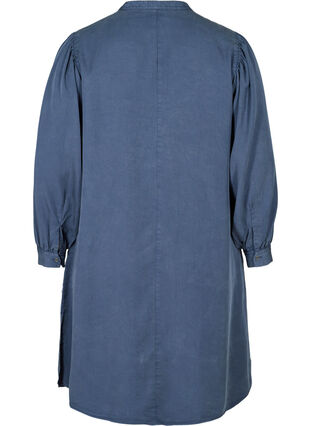 Robe à manches longues bouffantes, Dark blue denim, Packshot image number 1