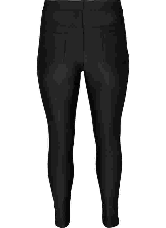 Glimmende legging met achterzakken 7/8 lengte, Black, Packshot image number 1