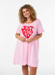 Chemise de nuit &agrave; manches courtes en coton biologique, Rose, Model image number 0