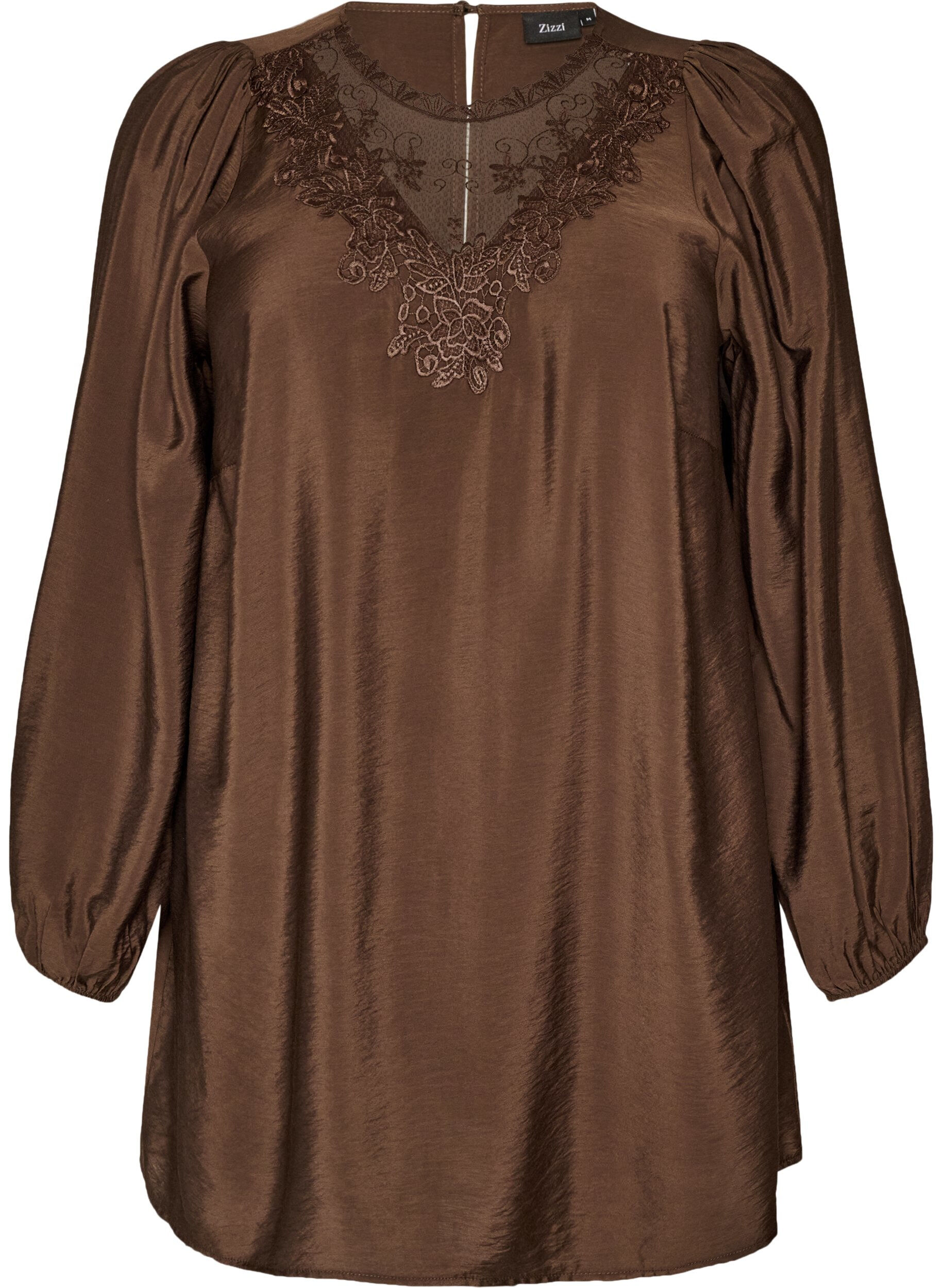 Viscose tuniek met kanten detail
