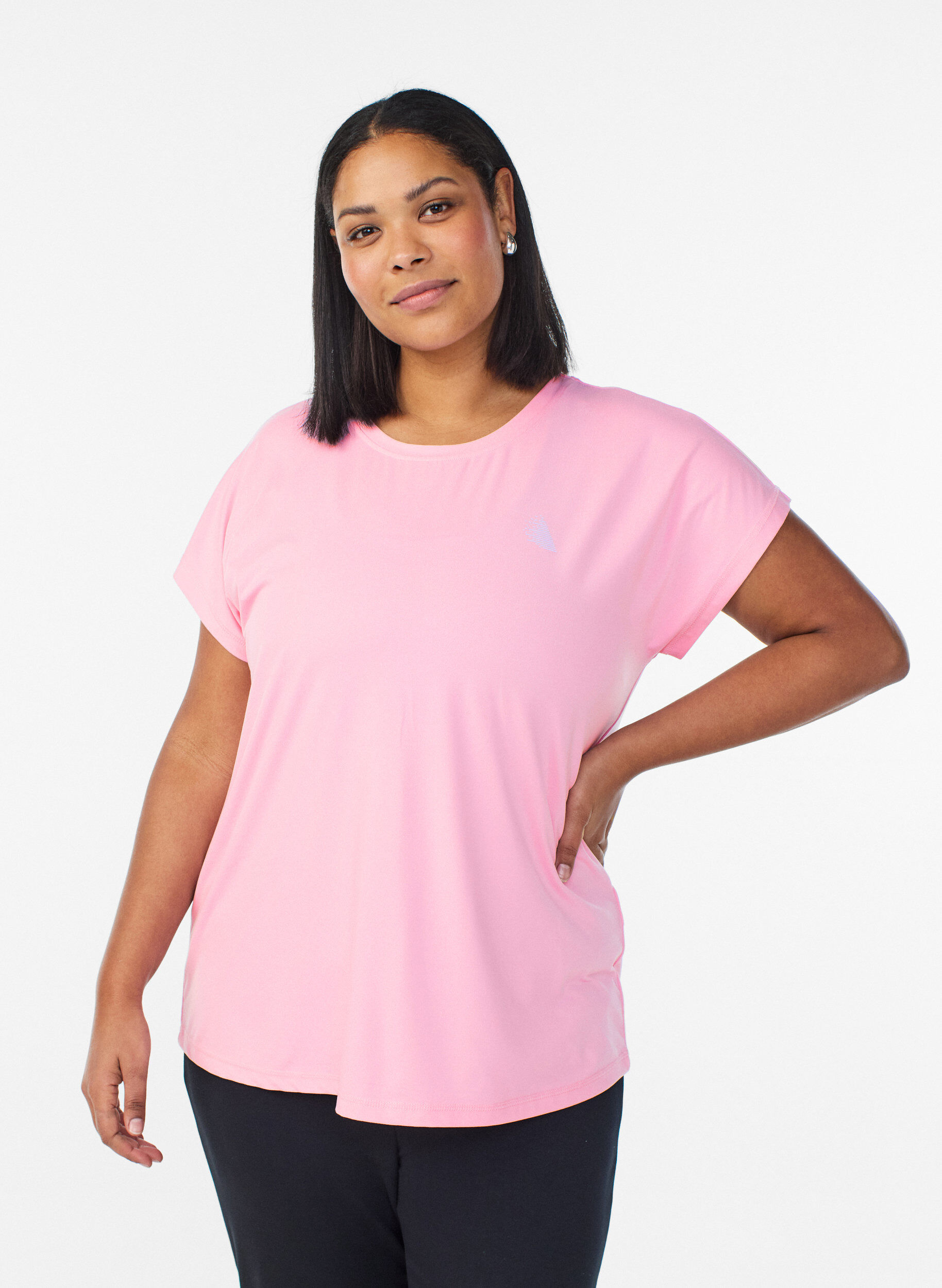 ZizziEffen gekleurd trainingsshirt, Roze, Model image number 0