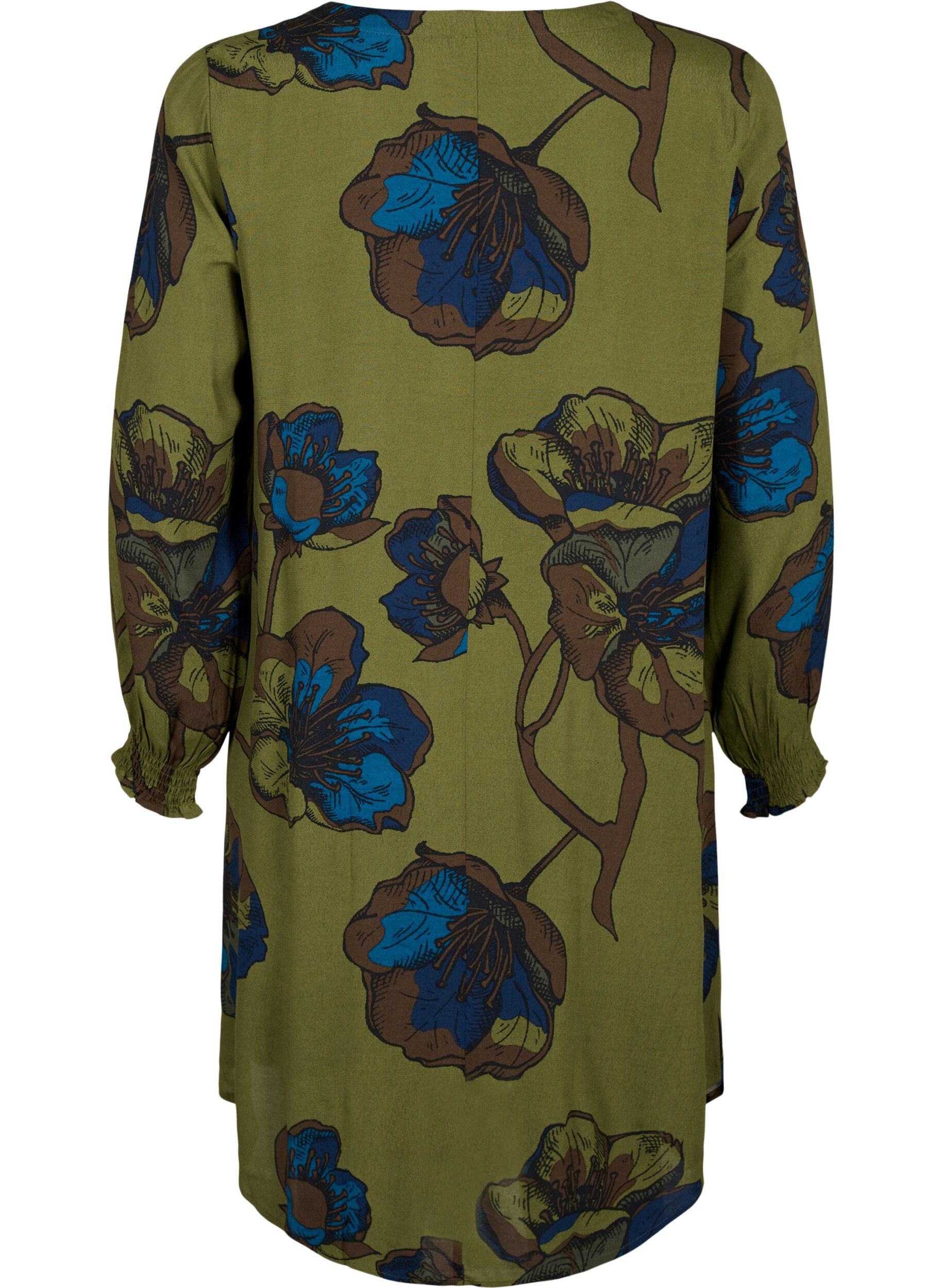 ZizziRobe imprim&eacute;e en viscose, Vert, Packshot image number 1