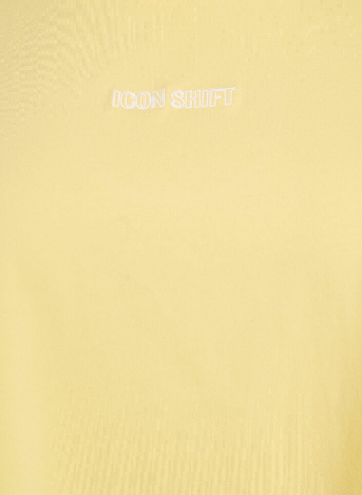 T-shirt en coton bio avec un petit motif sur le devant, Jaune, Packshot image number 2