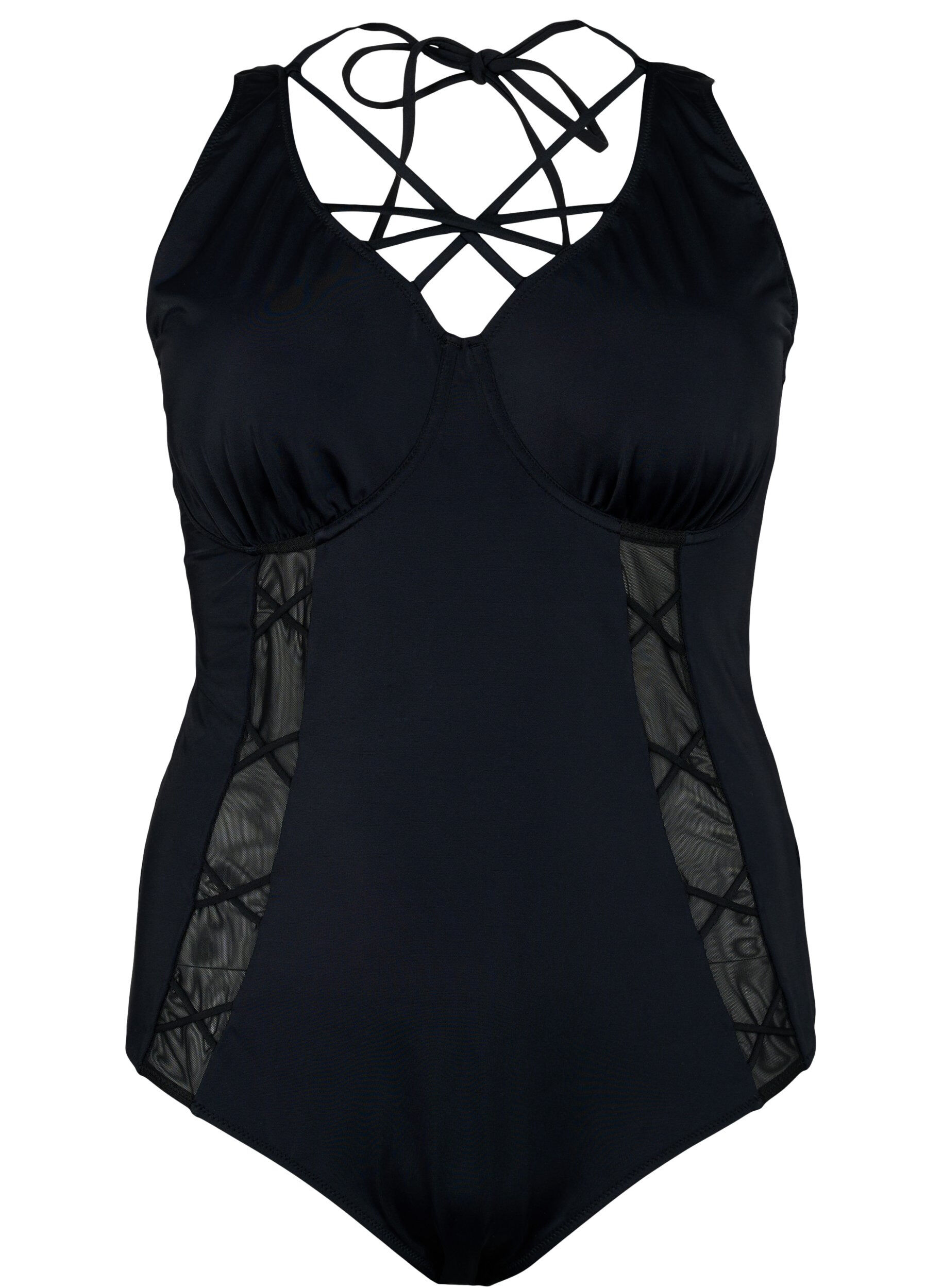 Zizzi Maillot de bain avec armatures et cordon de serrage, Black, Packshot image number 0