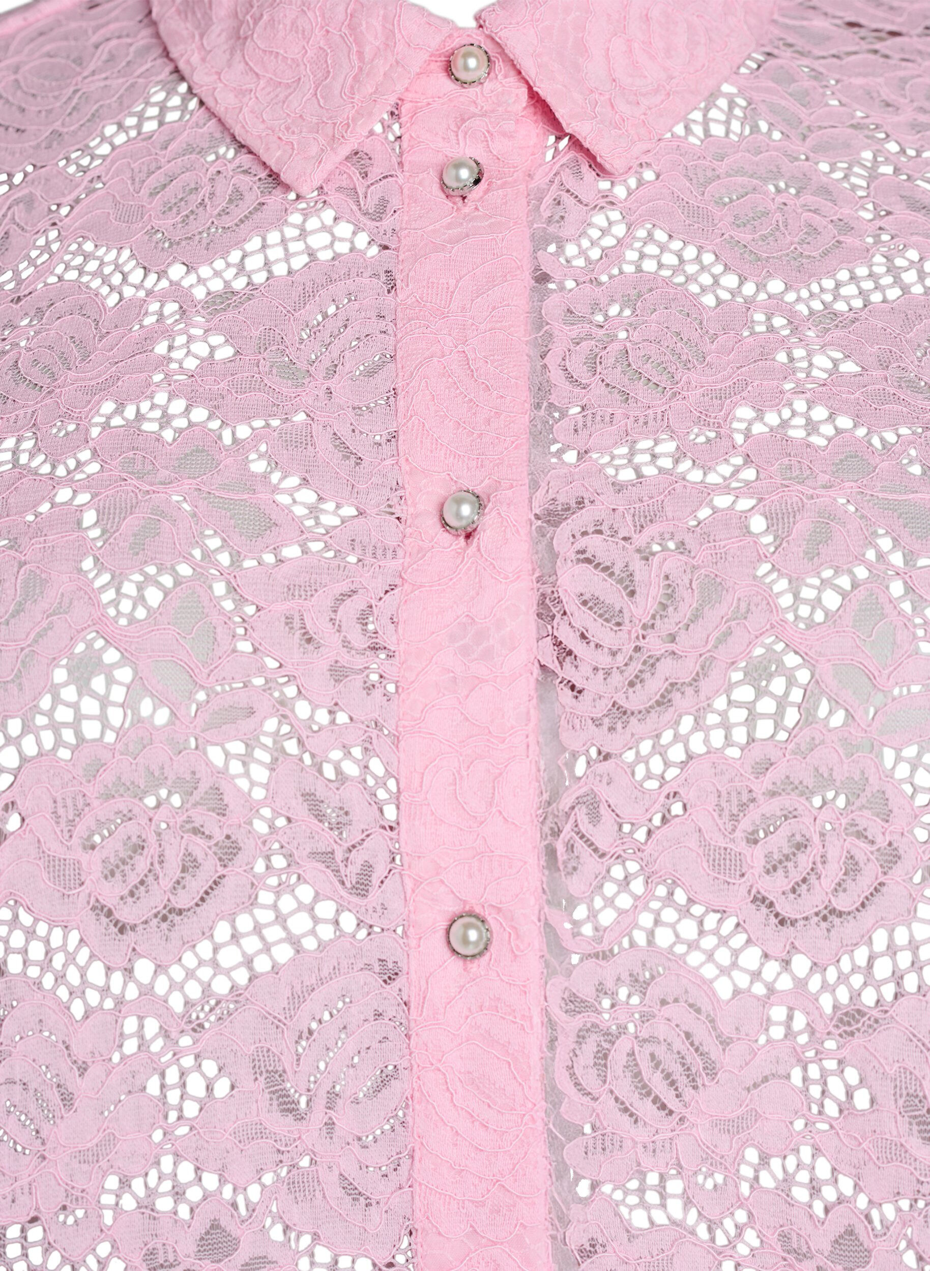 ZizziChemisier en dentelle avec boutons perl&eacute;s, Rose, Packshot image number 2