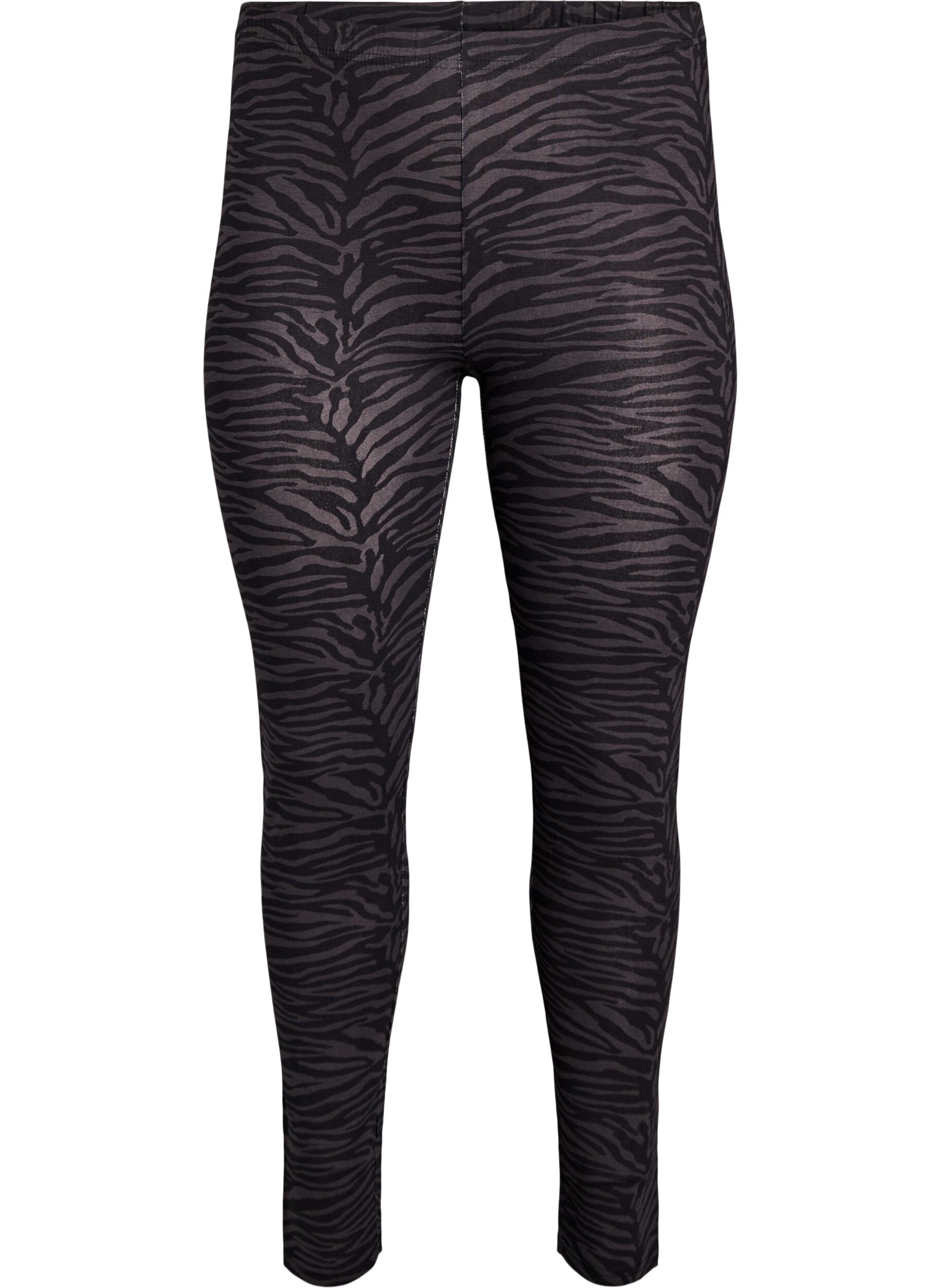 ZizziViscose leggings met print, Zwart, Packshot image number 0