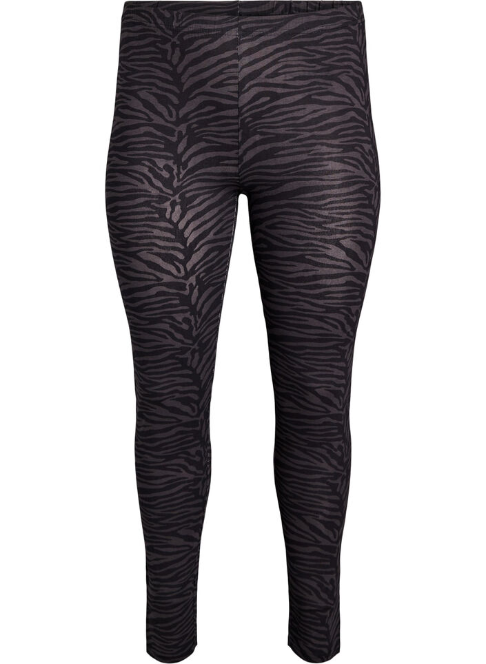 Leggings en viscose avec imprimé, Noir, Packshot image number 0