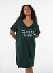 Chemise de nuit en coton biologique et &agrave; col en V, Vert fonc&eacute;, Model image number 0
