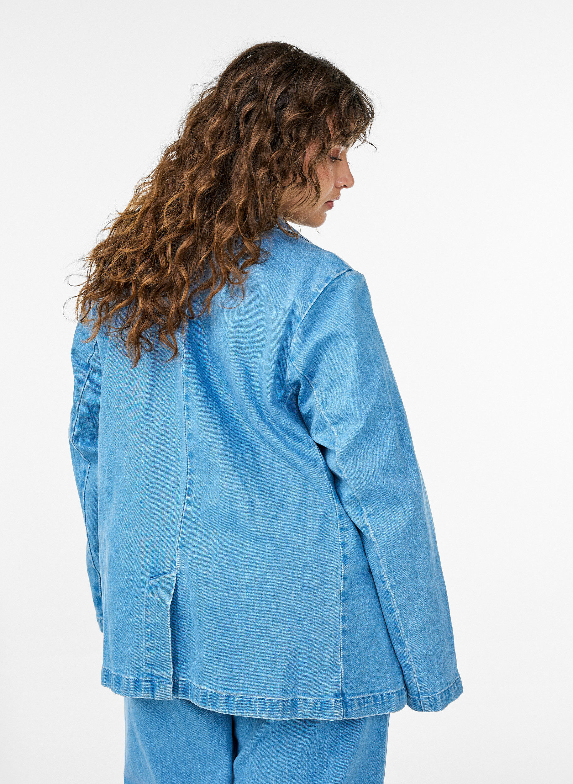ZizziDenim blazer met zakken, Blauw, Model image number 2