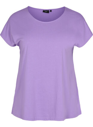 T-shirt met mix van katoen, Paisley Purple, Packshot image number 0