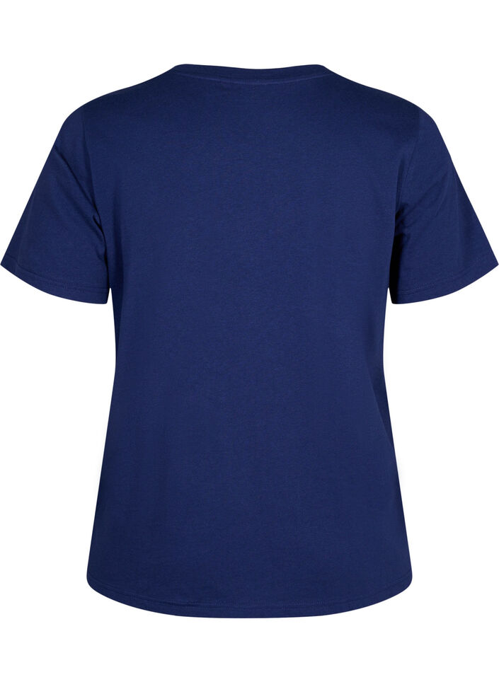 T-shirt en coton &agrave; col ras du cou avec impression, Medieval B.W. Hearts, Packshot image number 1