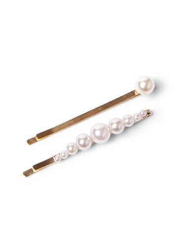 Lot de 2 épingles à cheveux avec perles, Mother Of Pearl, Packshot image number 0