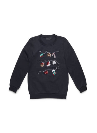 Kerst sweatshirt voor kinderen, Black Decoration, Packshot image number 0