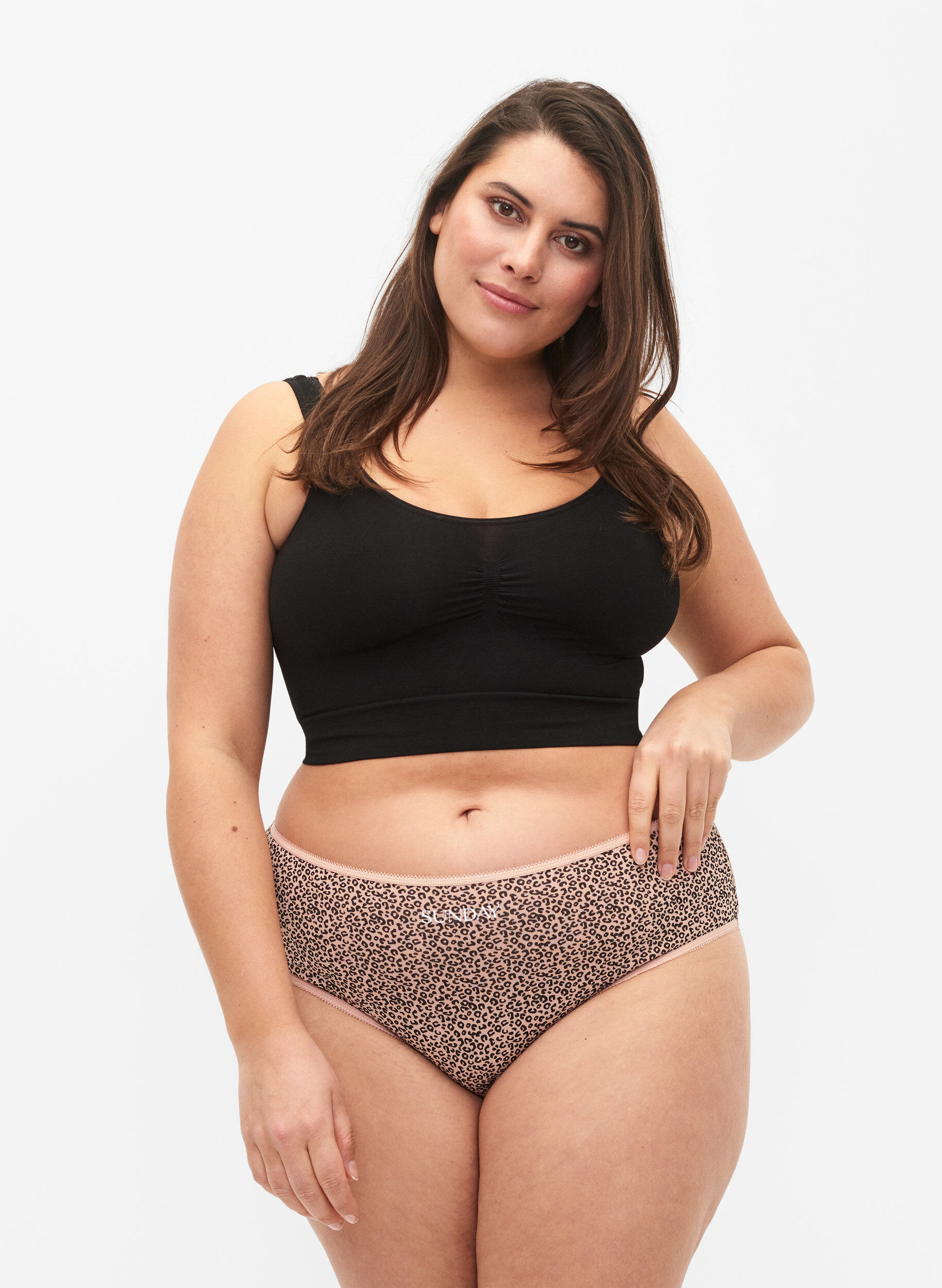 Zizzi Lot de 7 culottes hipster &agrave; taille normale, Blue Multi Pack , Model image number 0