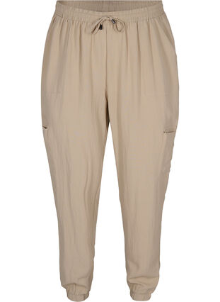 Pantalon ample en viscose avec de grandes poches, Oxford Tan, Packshot image number 0